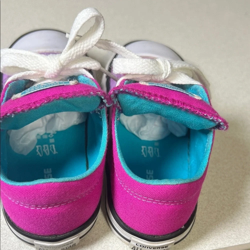 Converse Kids Colorblock Purple and Pink Low Top Sneakers